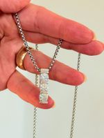 3 stone 6,7mm each moissanite necklace
