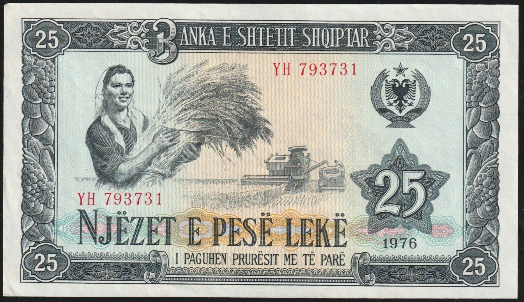 Banconote: Albanien 25 Leke 1976 – Usato da Brugg AG venduto da banknoten_muesli