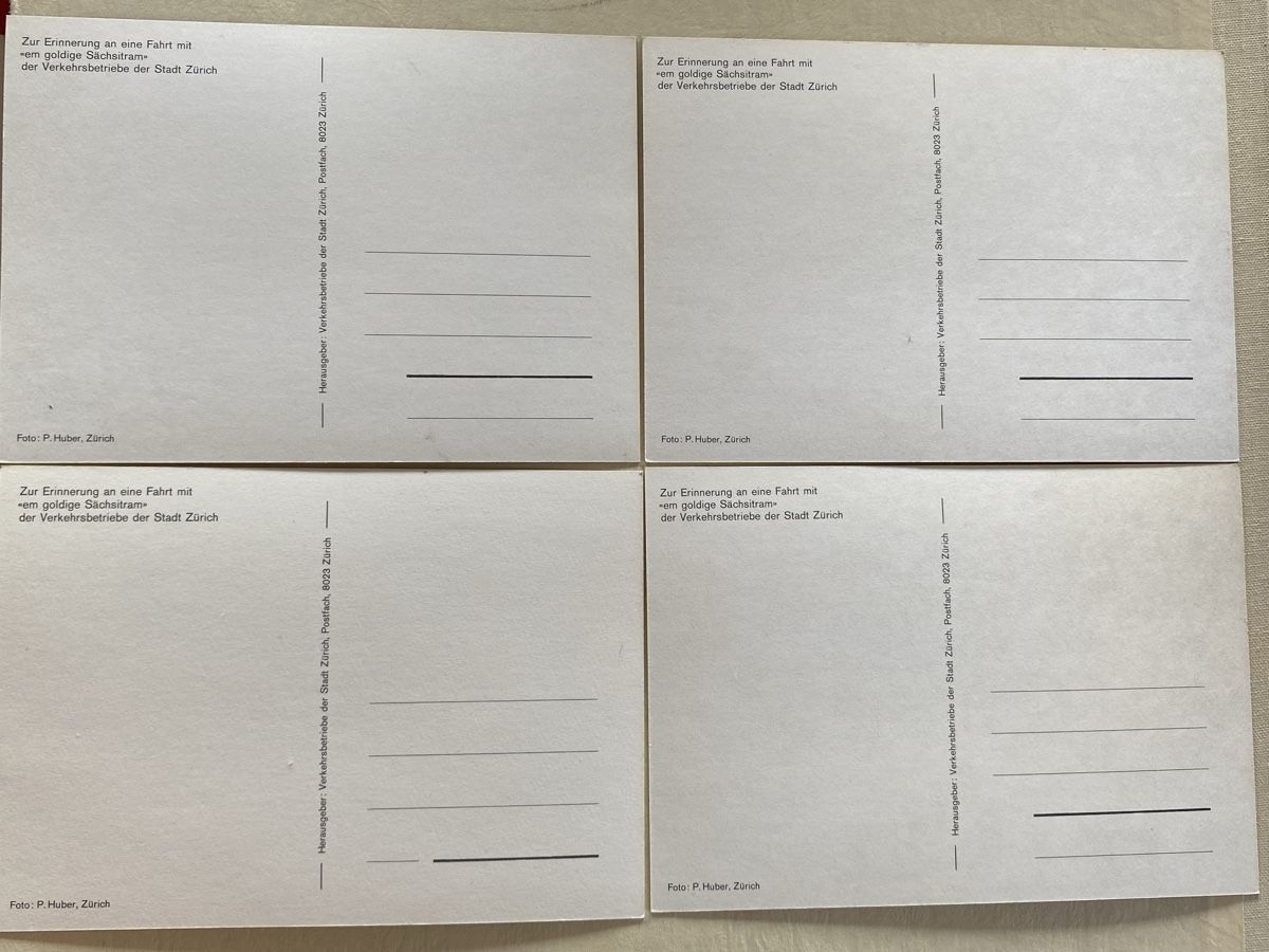 Cartoline postali: 4x AK goldenes "Sächsitram" Zürich – Nuovo (secondo la descrizione) da Utzigen venduto da Lasagne99 1