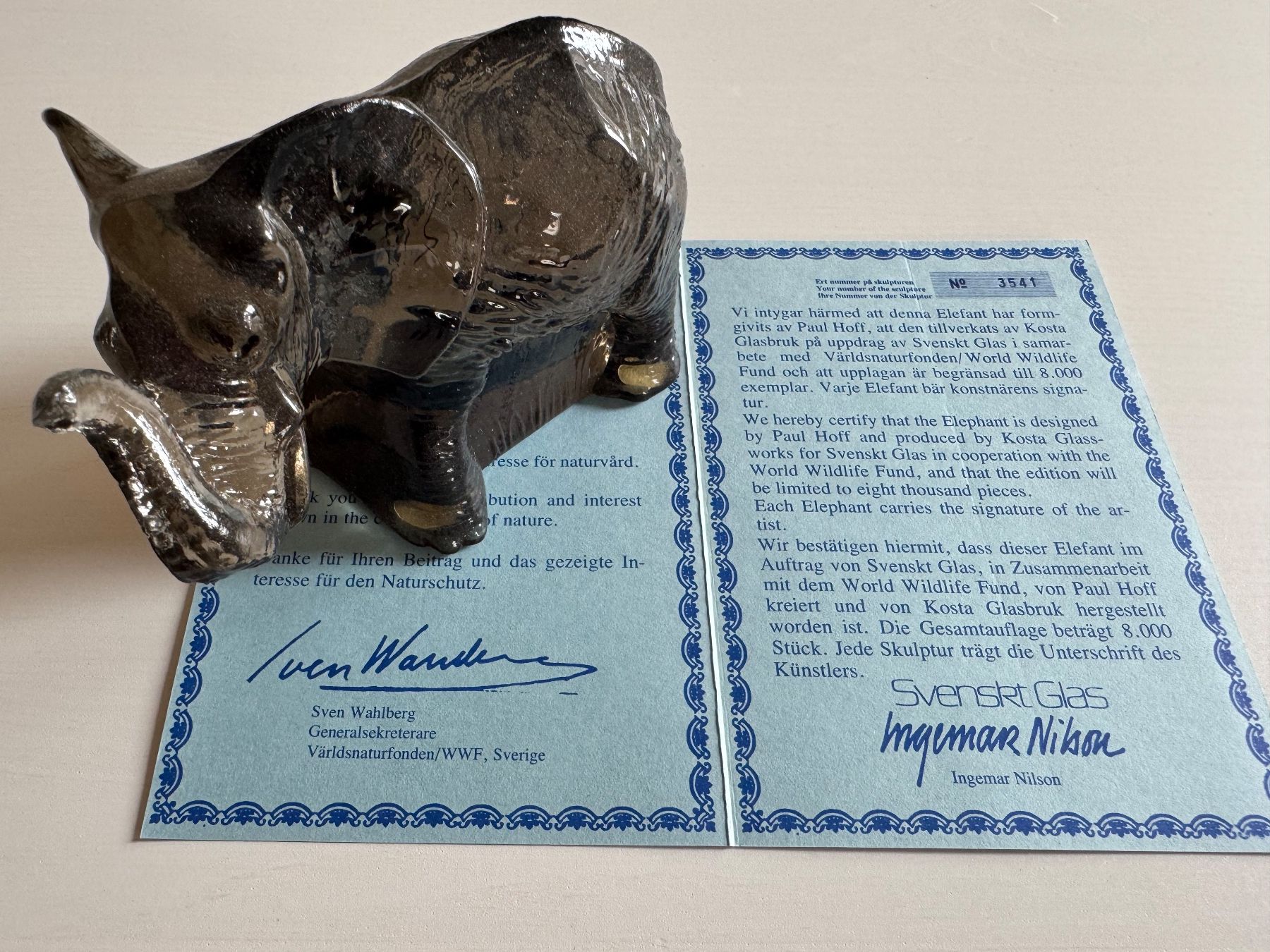Kosta Boda Statuette: Elefant WWF Nr. 3541 – Usato da golaten venduto da Hubas 1