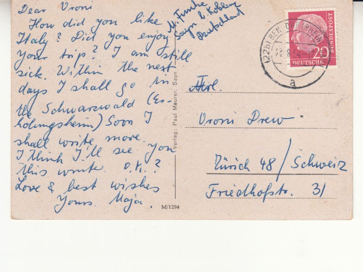 Cartoline postali: Sayn 1954 – Usato da Bürglen TG venduto da StampGraf 1