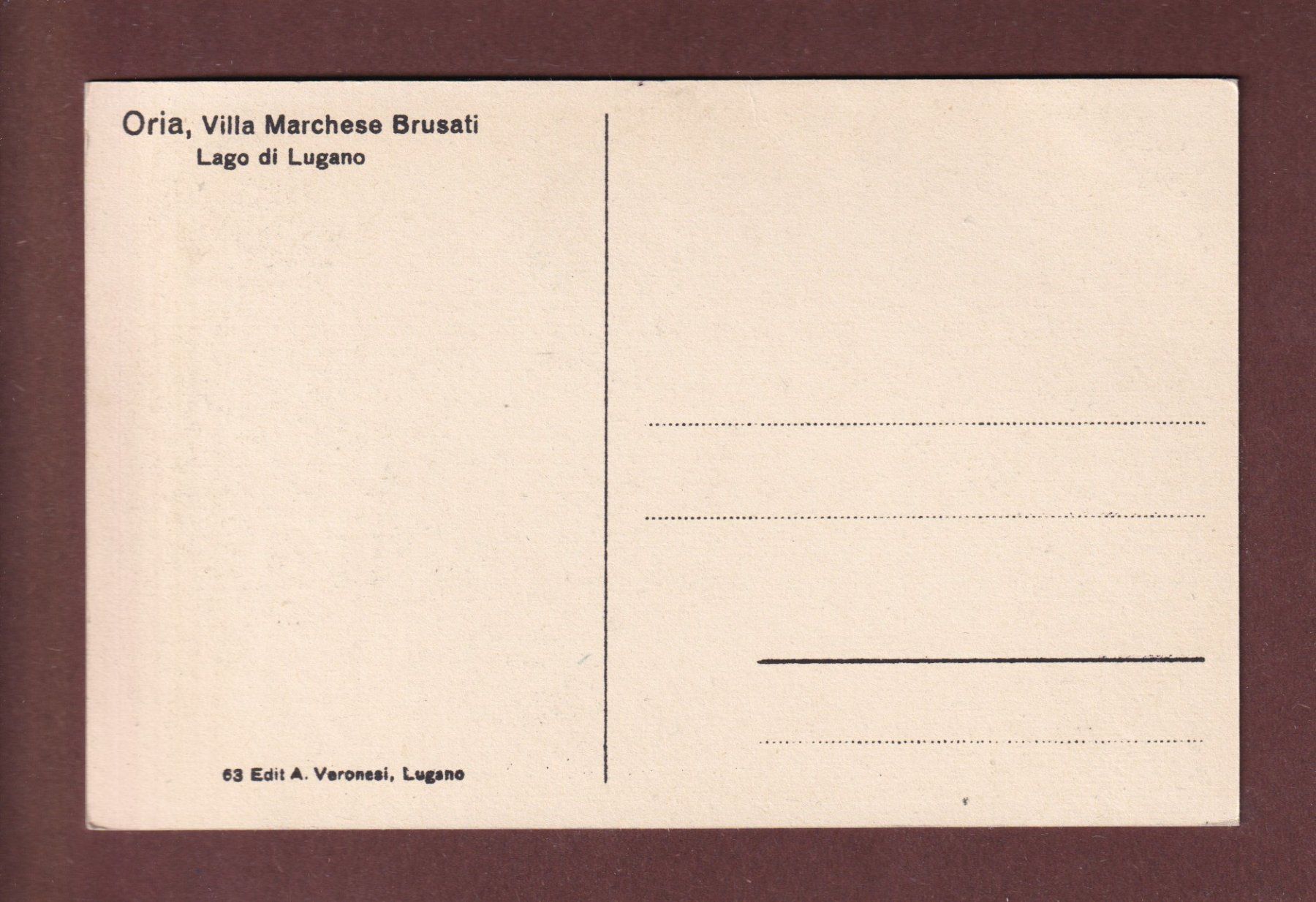 Ansichtskarten: ORIA - Villa Marchese Brusati – Gebraucht aus Pully von nicecards-shop 1