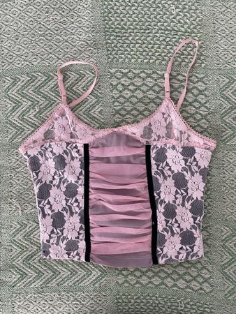 Rosa Sommer Spitzentop