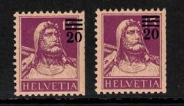 1921 Tell Nr. 150A mit verschobenem Aufdruck ** aus MH