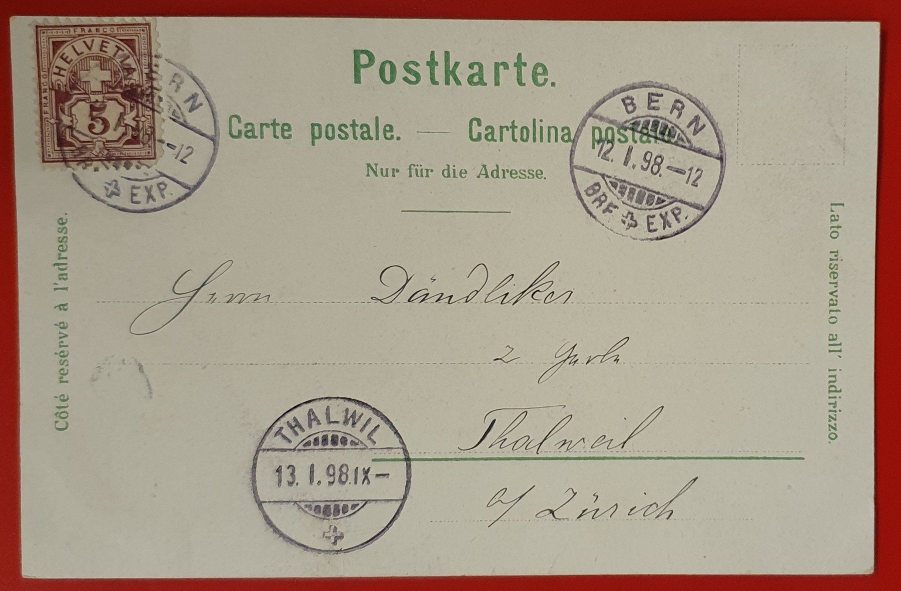 Cartoline postali: Souvenir de Berne 1898 – Usato da Kreuzlingen venduto da Rschweiz1 1