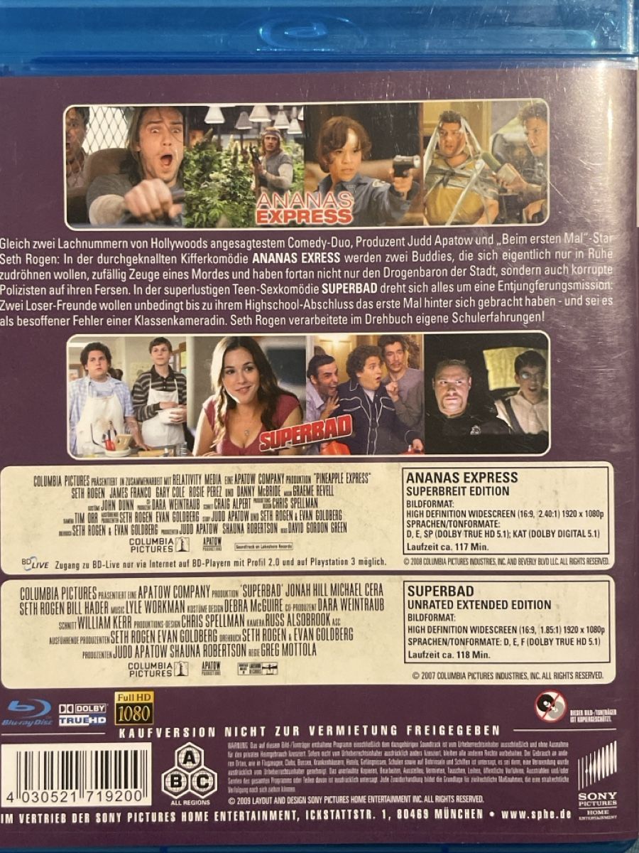 Tutti i DVDs: Ananas Express / Superbad – Usato da Waldenburg venduto da Gonzo8 1
