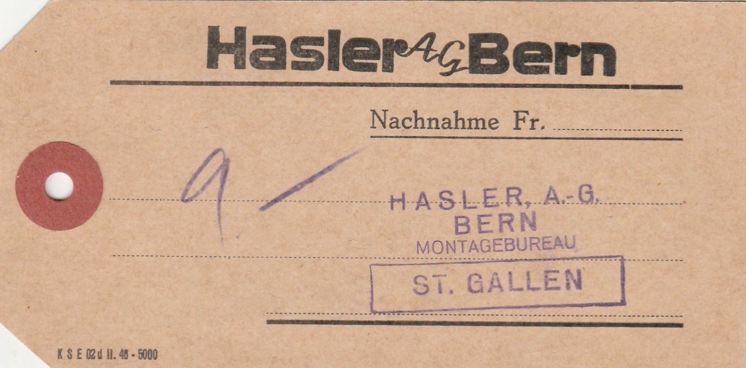 Tutti i francobolli: Paketanhänger-Mischfrankatur 1948 – Usato da uttwil venduto da Koehlerfred 1