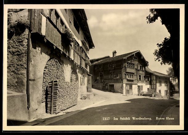 Cartoline postali: Werdenberg, Strassenpartie im Städtli,  – Usato da Berlin venduto da bartko-reher