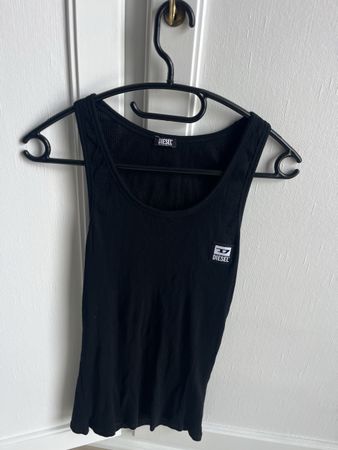 Diesel Damen Ripp Tanktop Schwarz Gr.  M Top