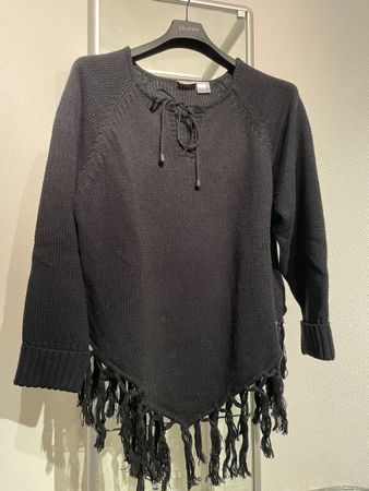 Umhang Poncho Cape Strickjacke Jacke Gr 48 - 50 schwarz