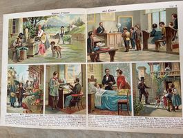 Mann Frau Kind Vintage Schaubild 1923 antike Buchseite