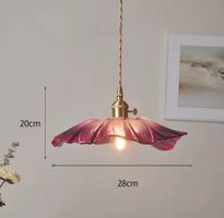 Lampe Suspendue Vintage en Pierre de Verre à Fleurs