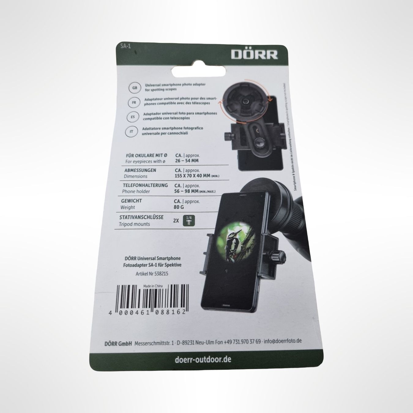 Staffe: DÖRR Spektive SA-1 Smartphoneadapter – Nuovo (secondo la descrizione) da Wangen b. Olten venduto da Restwert_Wangen 6