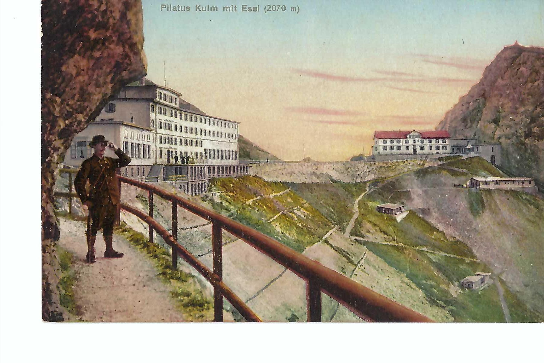Ansichtskarten: Pilatus Kulm mit Esel – Gebraucht aus Thun von 44wart