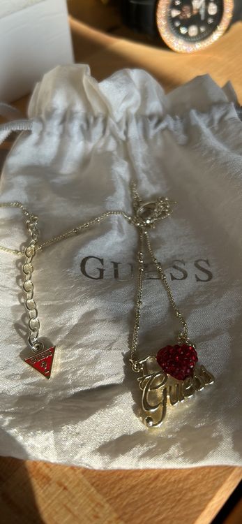 GUESS Damen Halskette Herz Unendlichkeit - Silberfarben Mit Kristallen