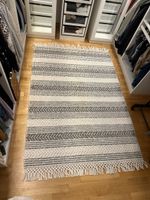 Handgewebter Wollteppich beige