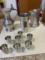 Zinn Set Kannen und Becher Swiss Hand Made 95 Prozent
