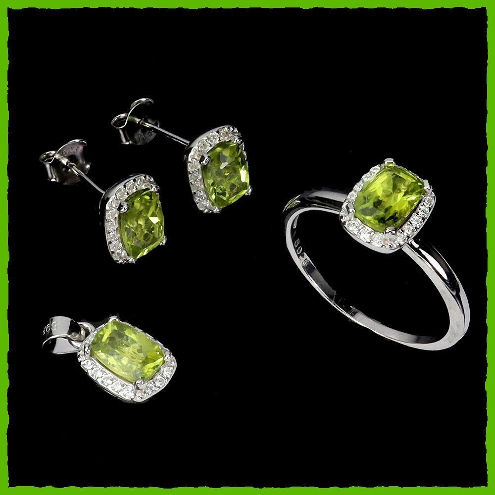 Altri gioielli: Peridot Schmuck Set / Ring, Ohrstecker & Anhänger 925 Silber – Nuovo e nell'imballaggio originale da Oberglatt ZH venduto da Goldfee1 6
