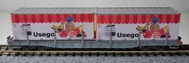RhB Güterwagen Usego mit 2  Container Spur N Kato ohne OVP