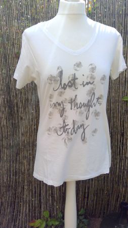 T-shirt écru motifs BROADWAY, taille L