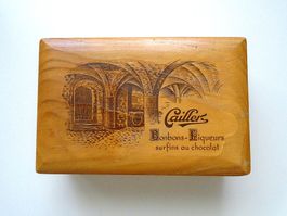 alte Schokolade Holzschachtel CAILLERS / Holz-Box, Schatulle