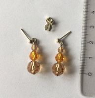 Boucles oreilles Ag & Swarovski brun / Ohrstecker Silber