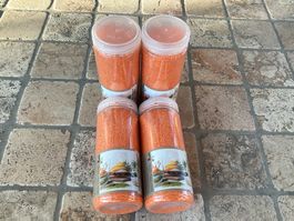4 Stk. Dekogranulat / Dekosand, orange, NEU ungeöffnet