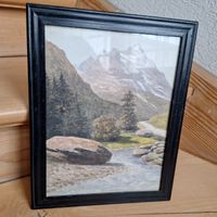 Versand möglich! Sehr schönes Bild, Fluss, Steine, Berge