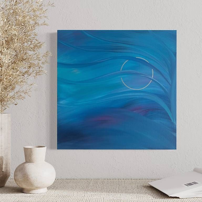 Dipinti: 40x40cm Bild blau "Grace" – Nuovo e nell'imballaggio originale da Urdorf venduto da manuela4
