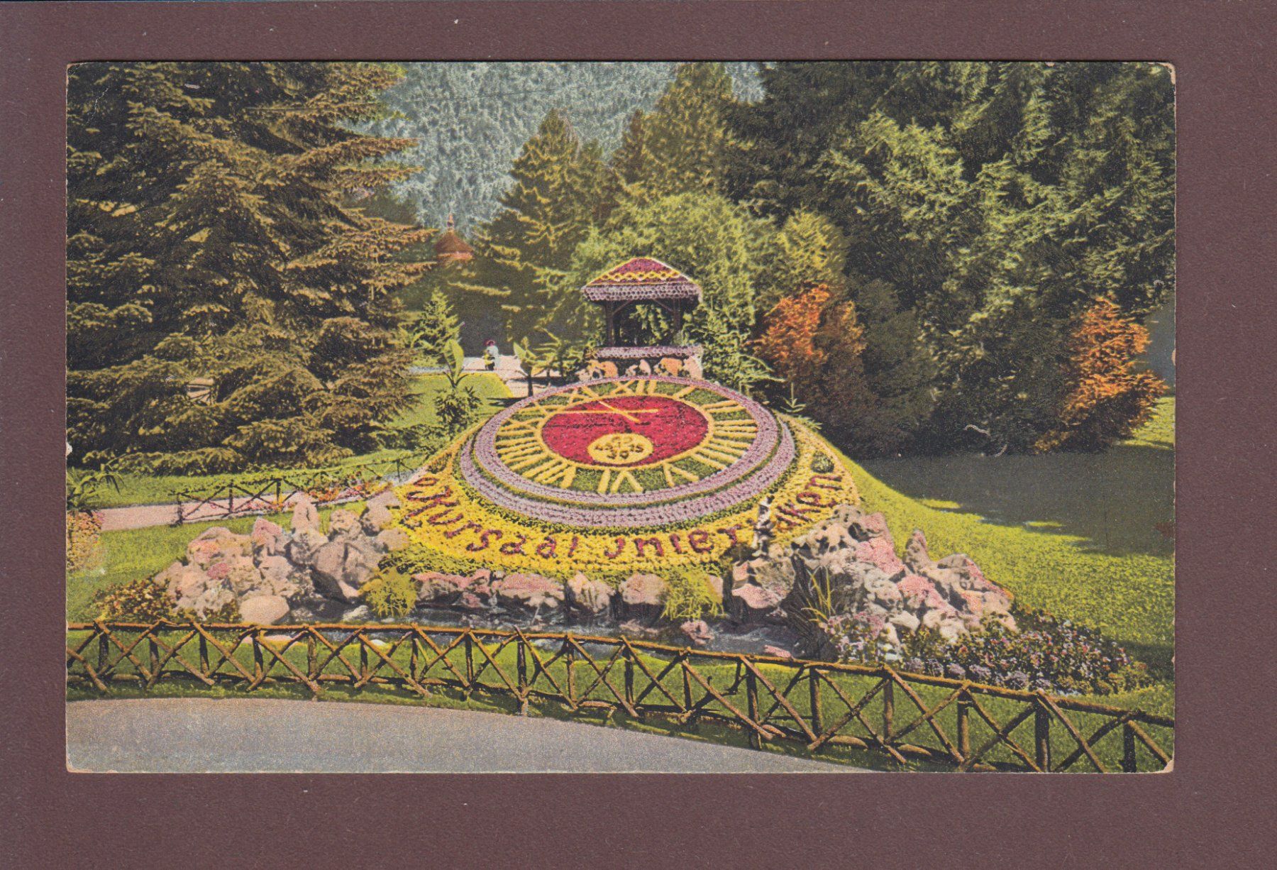 Cartoline postali: INTERLAKEN - Kursaal - Blumenuhr – Usato da Pully venduto da nicecards