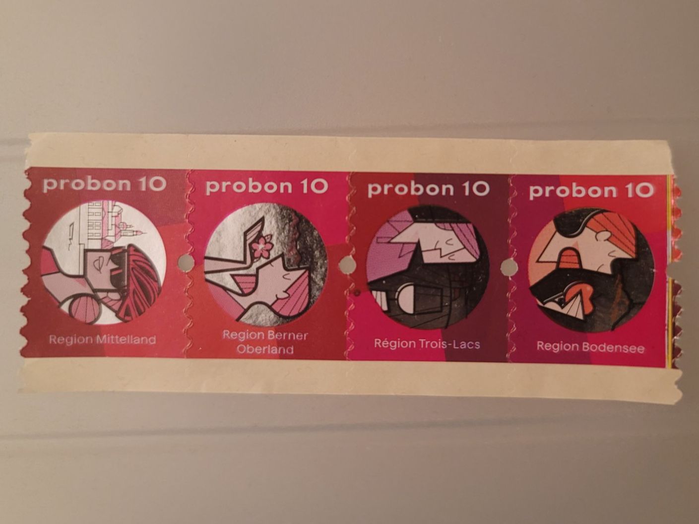 Volg Timbres & points: Probon 4 Marken, trois-lacs, bodensee, mittelland, oberland – Neuf avec emballage d'origine à Zollikerberg par Nice_Name