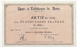 Spar- & Leihkasse Bern - Aktie