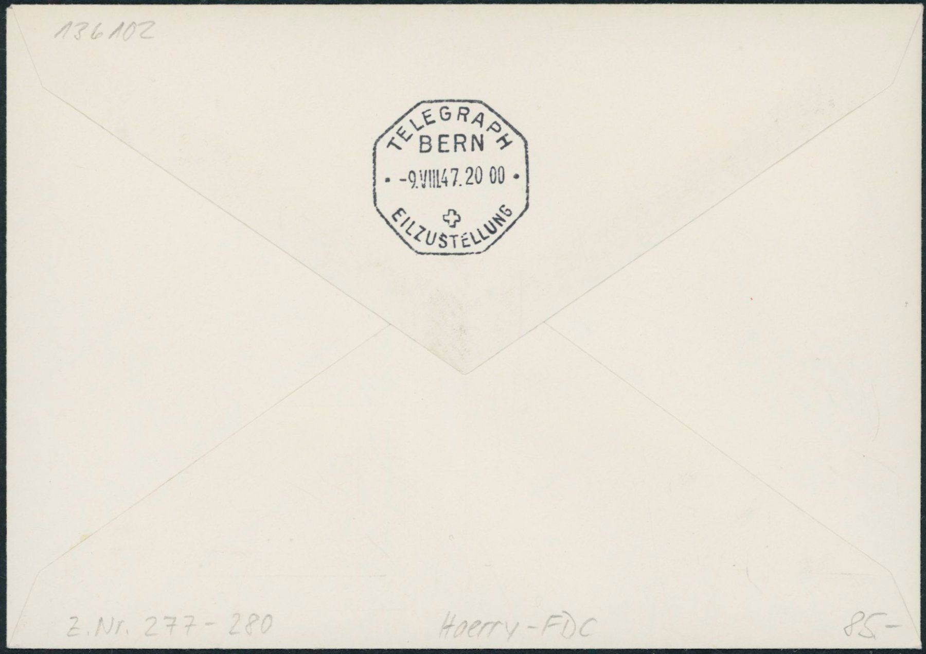 Tutti i francobolli: 1947 - Eisenbahnen - Ersttagsbrief FDC ET - Haerry – Usato da Schindellegi venduto da leecollect 1