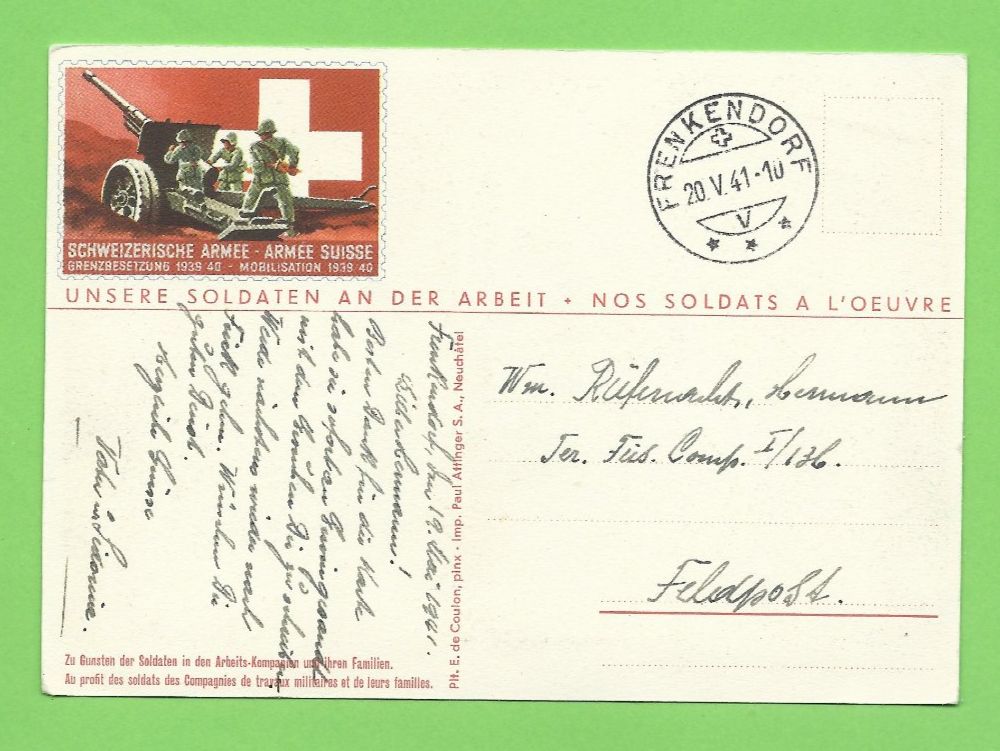 Cartoline postali: Schweizer Armee 1939/40 Postkarte – Usato da Zürich venduto da t24_de 1