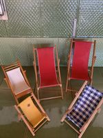 5 Vintage Holz SPIELZEUG Strandliegen