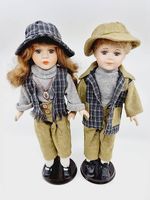 Couple de poupées en porcelaine - Lucie & Gaspard
