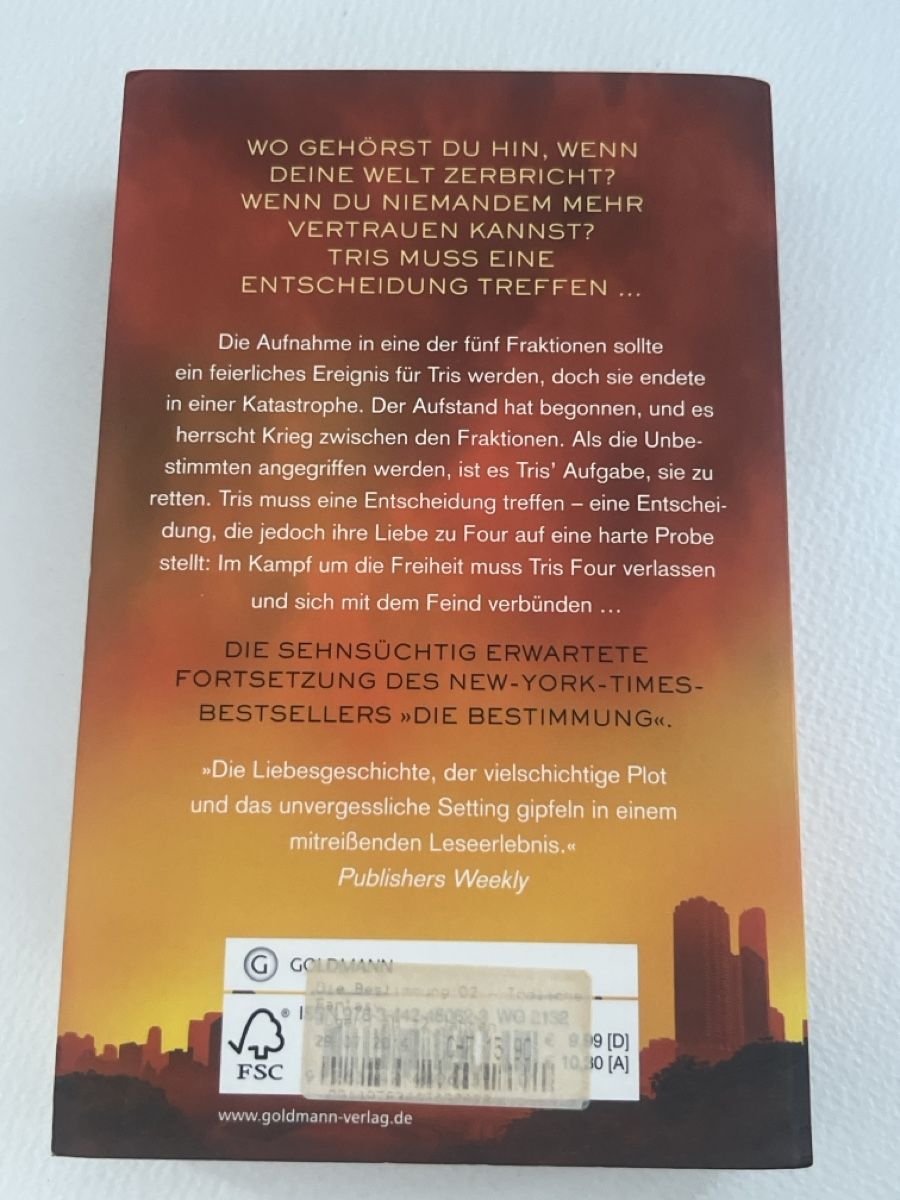 Bücher: Die Bestimmung - Tödliche Wahrheit, Veronica Roth Top! – Gebraucht aus Forch von tieckr 1