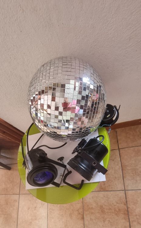 90er Jahre Disko-Spiegelkugel.Mit Motor und zwei Lampen. | Kaufen auf