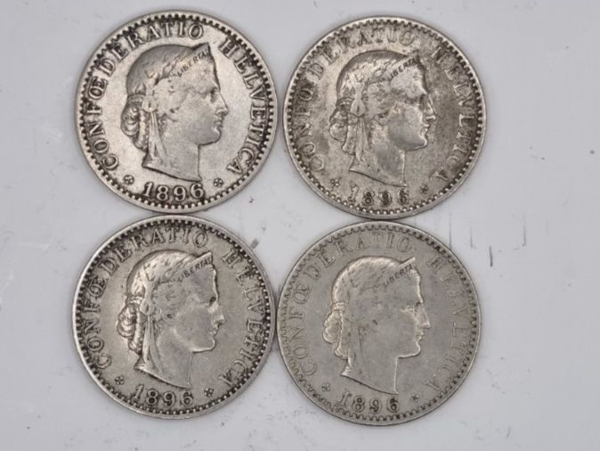 Tutti le monete: 20 rappen 1896 Lot 4 Stück – Usato da Bure venduto da chap981