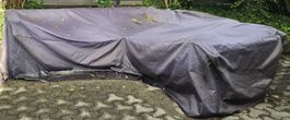 Garten Lounge Rattan schwarz mit Polster gebraucht.