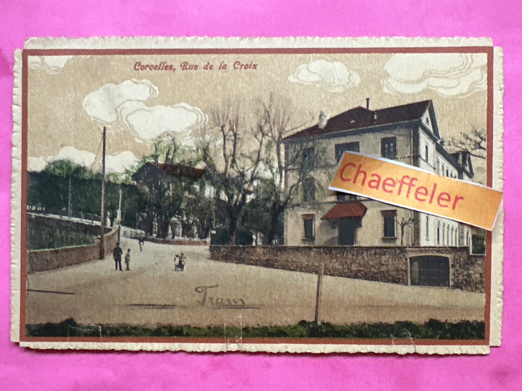 Cartes postales: 1918 Corcelles, Rue de la Croix – D'occasion à Zürich par Chaeffeler