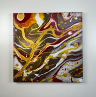 Acryl-Flüssigmalerei, quadratisch
