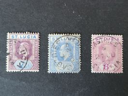 3 Marken St. Lucia ab 1902-03