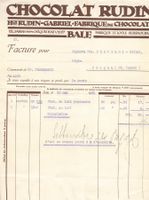 Fabrique Chocolat Rudin Bale Lithographien Rechnung
