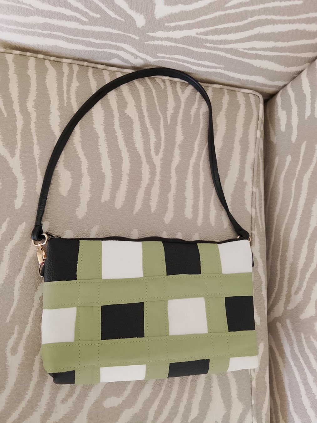 Borse da donna: Handtasche hell Grün kariert Neu – Nuovo (secondo la descrizione) da Bellikon venduto da MellonCollieMitTwint 1