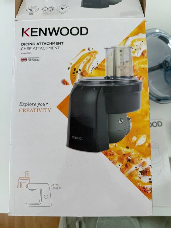 Kenwood Cubes Cutter KAX400PL, Can be combined with Kenwood Chef food processor, Dishwasher safe, Black