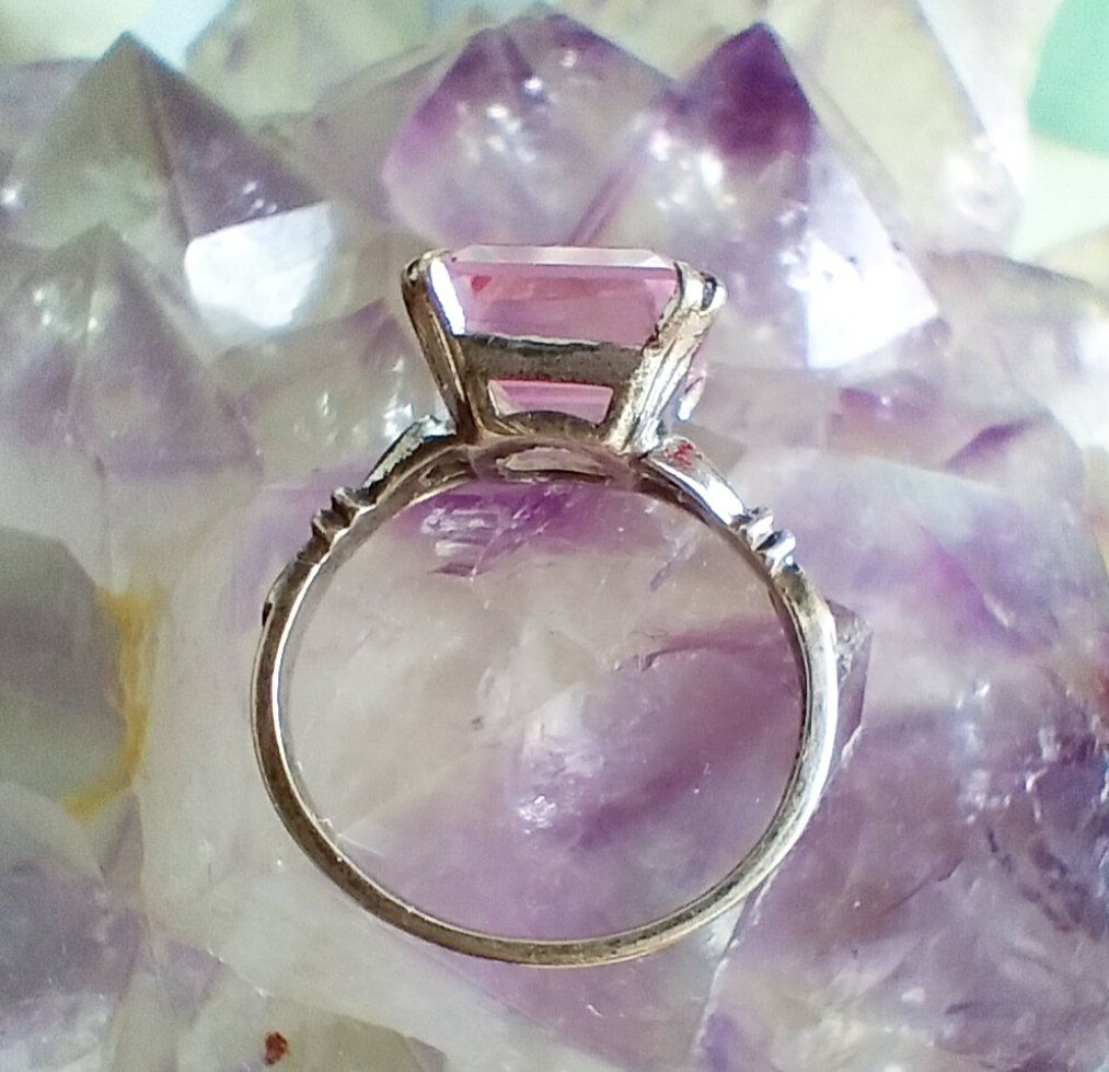 Anelli: Vintage Silber Ring mit Rosa Paste – Usato da schwyz venduto da larry91sz 6