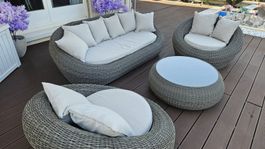 Salon de jardin en imitation osier