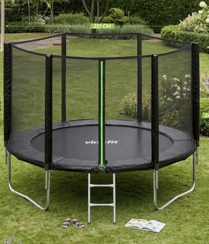 Trampolini: Grosser Gartentrampolin mit Netz, 305 cm, inkl. Leiter – Nuovo e nell'imballaggio originale da Valens venduto da Limaj