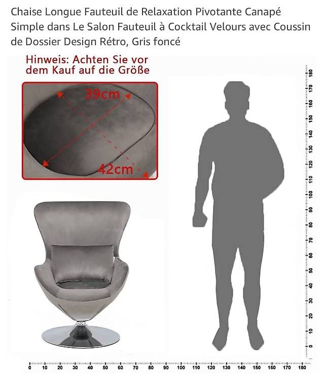 Poltrone: Fauteuil pivotant velours gris  – Usato da Martigny venduto da car_p5zv 2